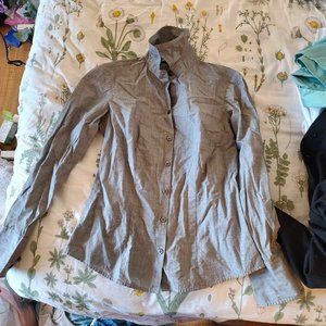 Women's grey button down